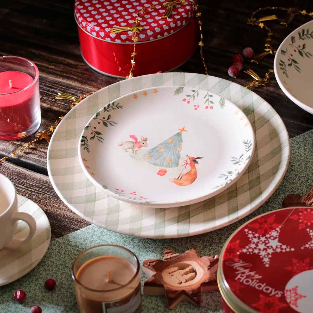 Pratos Sobremesa Coup Christmas Card Porto Brasil Jogo Com 6 Unidades - Imagem 2