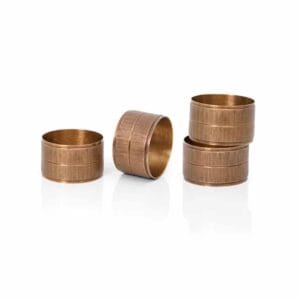 Conjunto de Anéis de Guardanapo 4 Peças Cobre e Latão Complement Texture Copa e Cia